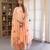 Peach embroidered mulmul anarkali set