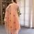 Peach embroidered mulmul anarkali set