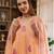 Peach embroidered mulmul anarkali set