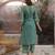 Green embroidered viscose straight suit set