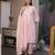 Light pink embroidered mul chanderi straight suit set