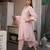 Light pink embroidered mul chanderi straight suit set