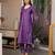 Purple embroidered chanderi straight suit set