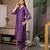 Purple embroidered chanderi straight suit set