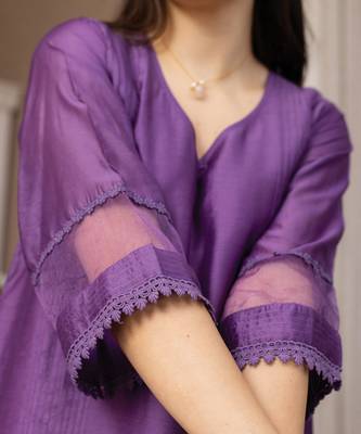 purple chanderi suit set with subtle embroidery 3