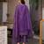Purple embroidered chanderi straight suit set