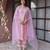 Baby pink embroidered chanderi straight suit set