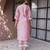 Baby pink embroidered chanderi straight suit set