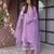 Lavender embroidered chanderi straight suit set