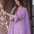 Lavender embroidered chanderi straight suit set