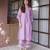 Lavender embroidered chanderi straight suit set