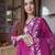 Magenta embroidered mul chanderi straight suit set