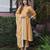 Mustard yellow embroidered chanderi straight suit set