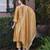 Mustard yellow embroidered chanderi straight suit set
