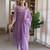 Lavender embroidered cotton straight suit set