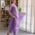 Lavender embroidered cotton straight suit set
