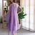 Lavender embroidered cotton straight suit set