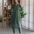 Green embroidered cotton straight suit set