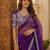 purple designer art satin silk party wear saree