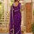 purple designer art satin silk party wear saree