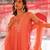 Orange embroidered chanderi kurta set