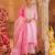 Pink embroidered chanderi kurta set