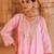 Pink embroidered chanderi kurta set