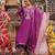 Purple embroidered chanderi kurta set with dual shaded dupatta 