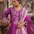 Purple embroidered chanderi kurta set with dual shaded dupatta 