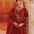 Maroon embroidered chanderi kurta set