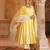 Yellow embroidered chanderi anarkali set