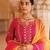 Magenta embroidered chanderi anarkali set with dual shaded dupatta 