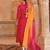 Magenta embroidered chanderi anarkali set with dual shaded dupatta 