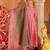  Pink Cotton Anarkali Set With Dual-Shaded Dupatta