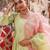 light green embroidered chanderi anarkali set