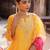 Yellow embroidered chanderi anarkali set