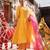 Yellow embroidered chanderi anarkali set