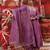 Lavender embroidered cotton anarkali set