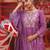 Lavender embroidered cotton anarkali set