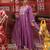Lavender embroidered cotton anarkali set
