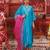 Teal Blue Chanderi Kurta Set with Dual Shade Dupatta.