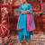 Teal Blue Chanderi Kurta Set with Dual Shade Dupatta.