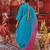 Teal Blue Chanderi Kurta Set with Dual Shade Dupatta.