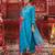 Teal Blue Chanderi Kurta Set with Dual Shade Dupatta.