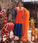 Dual -shaded chanderi kurta set