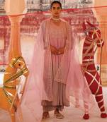 Dual-Shaded Pink chanderi kurta set