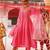 Pink embroidered chanderi kurta set