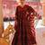 Maroon embroidered cotton anarkali set