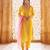 Yellow embroidered art silk kurta set