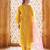 Yellow embroidered art silk kurta set